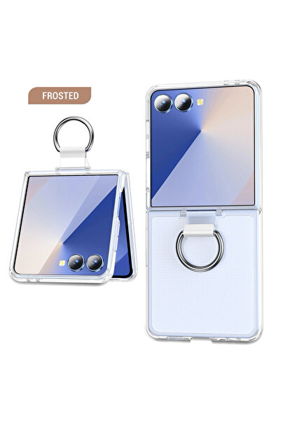 Choice39 غطاء هاتف شفاف مطفي مع حامل حلقي مقاوم للصدمات لهاتف جالاكسي زد فليب...