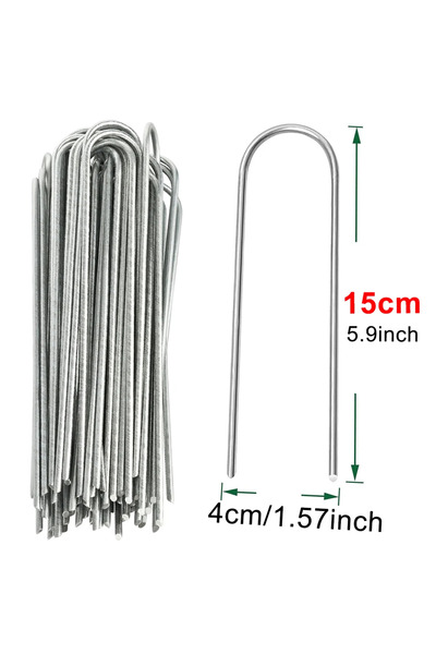 Choice1 10 قطع من دبابيس تثبيت الحدائق على شكل حرف U، مقاس 4 سم × 15 سم، شديد...
