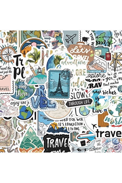 Choice ٥٠ قطعة من ملصقات السفر الكلاسيكية برسومات جرافيتي، مناسبة لتزيين الدف...