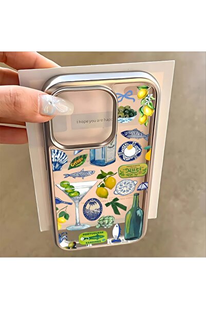 Choice غلاف هاتف فاخر بتصميم مستوحى من مناظر البحر، بنقشة النبيذ والليمون، مت...