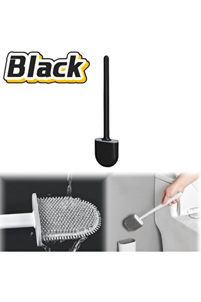 Choice9 فرشاة تنظيف المرحاض المعلقة المصنوعة من السيليكون الأسود بمقبض طويل و...