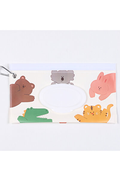 choice2 حقيبة مناديل مبللة بتصميم أنيمال إف، غطاء قلاب من مادة EVA، موزع مناد...