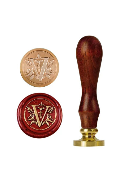 Choice17 مجموعة واحدة من 26 ختم شمعي من الألف إلى الياء بمقبض خشبي، طلاء ختم ...