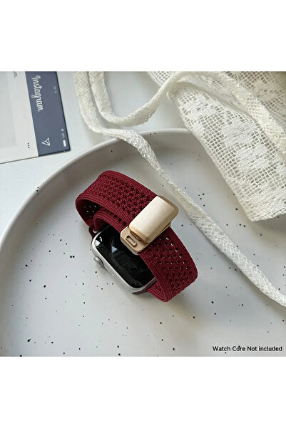 Choice13 سوار ساعة من النايلون المضفر بتصميم كرتوني باللون الأحمر النبيذي مع ...