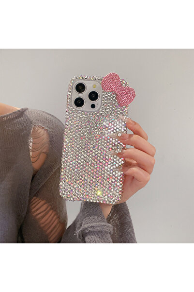 Choice11 غلاف هاتف ملون بتصميم ماسي لامع على شكل فيونكة، مناسب لهواتف آيفون 1...