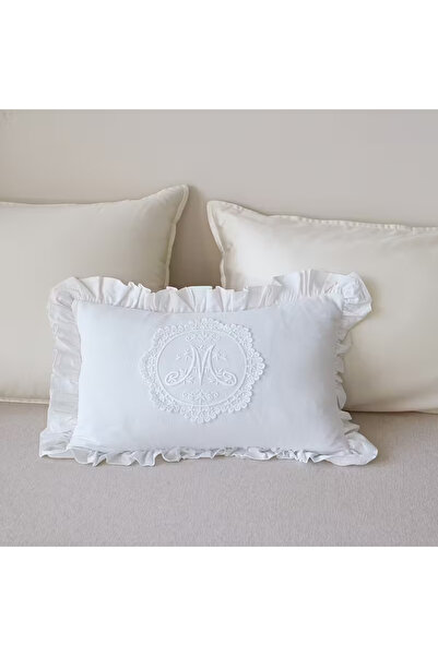 Choice1 35x50cm with Lotus Frill French Lace Pillow Cover Washed Material Com...