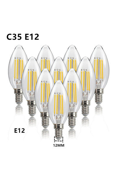 Choice4 10 مصابيح LED قابلة للتعتيم، 4 واط، 220 فولت، لون أبيض دافئ، C35 E12،...