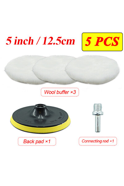 Choice3 5inch 5pcs Premium Car Wax Polishing Pads Wool Car Polishing Waxing 3...