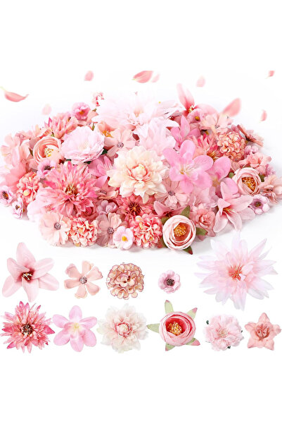 Choice 20 قطعة من الزهور الاصطناعية الوردية، رؤوس ورود، زهور صناعية لتزيين ال...