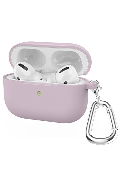 choice2 غطاء سيليكون بنفسجي اللون لسماعات AirPods Pro، غطاء بلوتوث مزود بخطاف...