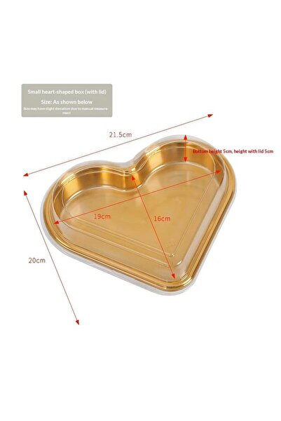 Choice Gold 10Pcs Heart-Shaped PET Serving Trays with Transparent Lids Reusab...