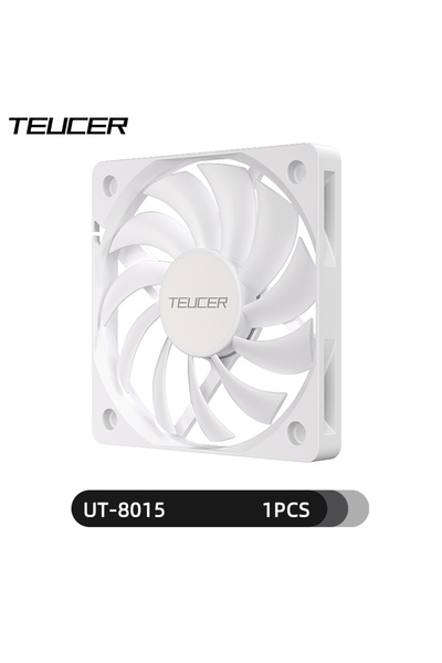 Choice1 NO RGB As shown white-1pcs TEUCER UT-8010 Ultra-thin Chassis Fan 80x1...