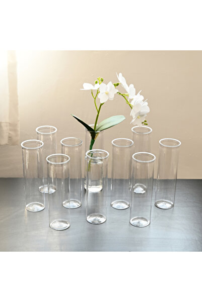 choice2 10pcs 10/15/12 plastic cylindrical vases, high transparency vase set,...