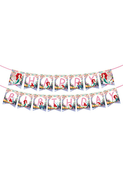 Choice19 banner The Mermaid Birthday Party Decoration Princess Ariel Paper Na...