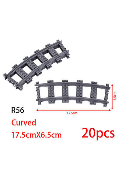 Choice17 R56-20pcs MOC City Brick Switch Cross Forked Curved Rails Building B...
