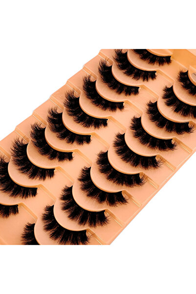 Choice32 ١٠ أزواج من الرموش الصناعية الجديدة ٥D-J13، رموش ناعمة ورقيقة من الم...