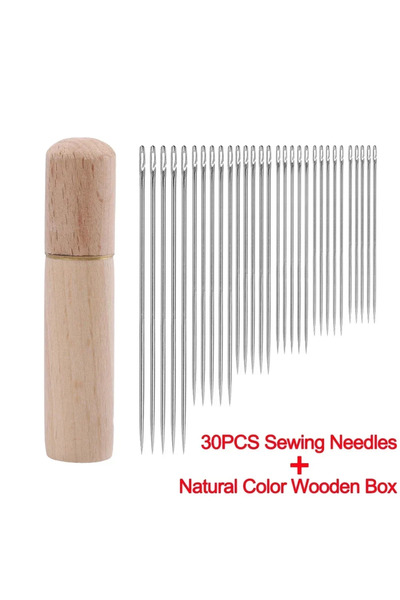 Choice1 E 30PCS with Box 12/30Pcs Side Hole Blind Sewing Needles Stainless St...