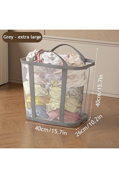 Choice1 سلة غسيل قابلة للطي كبيرة الحجم باللون الرمادي، حقيبة تخزين ألعاب، حق...