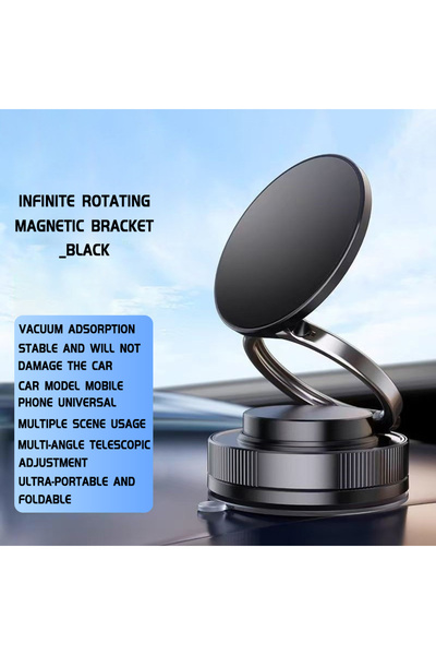 Choice حامل هاتف مغناطيسي أسود قابل للطي بقوة مغناطيسية عالية، يدور 360 درجة،...