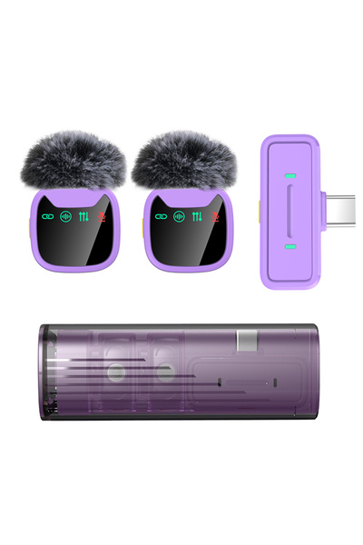 Choice3 علبة شحن لاسلكية احترافية صغيرة باللون الأرجواني، مزودة بدرج، متوافقة...