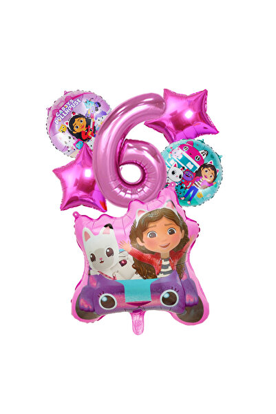 Choice29 مجموعة بالونات بيت الدمى غابي (٦ قطع) - مستلزمات تزيين حفلات أعياد م...