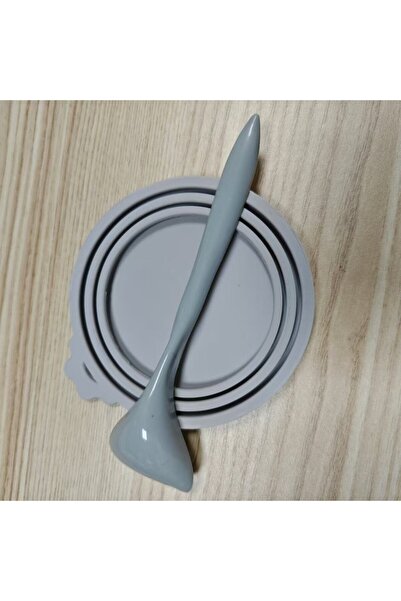 Choice6 GRAY 2pcs/set Reusable Pet Food Can Cover and Spoon Portable Dogs Cat...