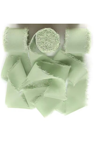 Choice22 width 4cm 3Rolls-Olive Green 1-3rolls Chiffon Ribb 15Meters Frayed R...