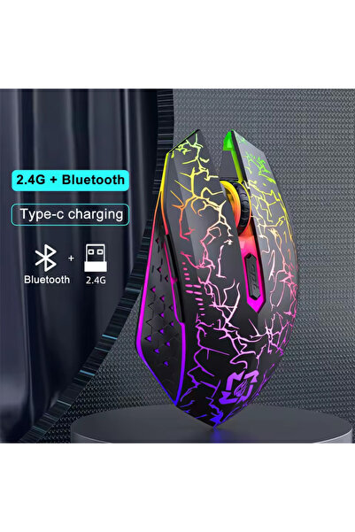 Choice ماوس ألعاب لاسلكي ثنائي الوضع بإضاءة سوداء، اتصال 2.4 جيجا هرتز + بلوت...