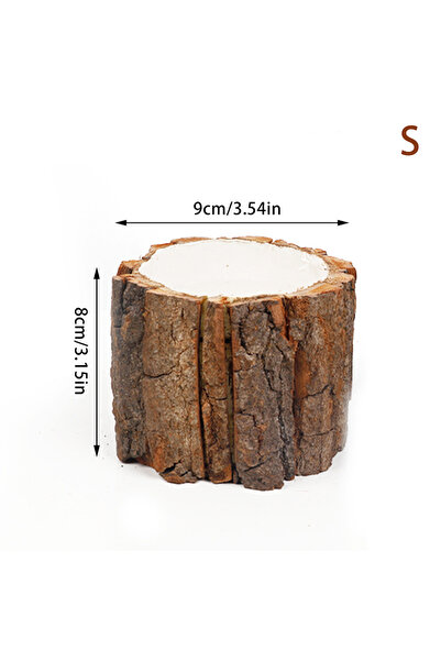 Choice وعاء نباتات من الراتنج على شكل خشب مقلد، بتصميم دائري عتيق، مزخرف، منا...