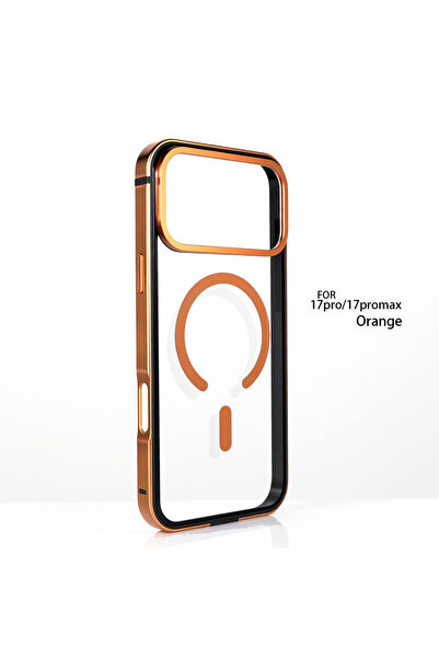 Choice1 غلاف هاتف فاخر بإطار معدني برتقالي اللون لهاتف iPhone 17 Pro، متوافق ...