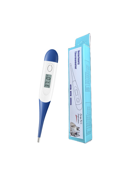 Choice مقياس حرارة رقمي طبي بيطري HS-24V قابل لإعادة الاستخدام مع طرف مرن لمز...