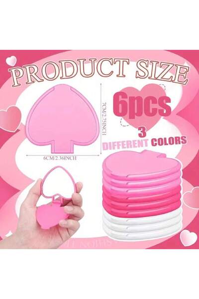 Choice 6pcs Valentine Mirror Bulk Gifts Heart Shaped Mini Pket Small Folding ...