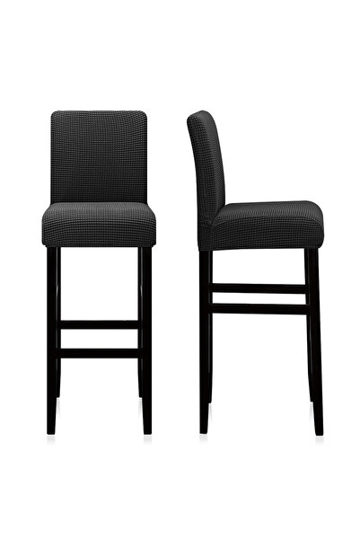 Choice1 1 piece 01 Short Back Size Bar Chair Cover Solid Stretch Material Fab...