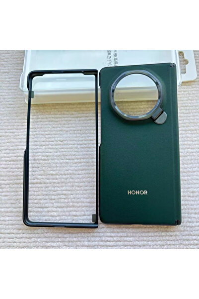 Choice1 For Magic V3 Green Original Leather Phone Case For Honor Magic V3 Sho...