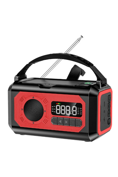 choice2 راديو طوارئ محمول أحمر اللون من فيكيفون، ببطارية 12000 مللي أمبير، يد...