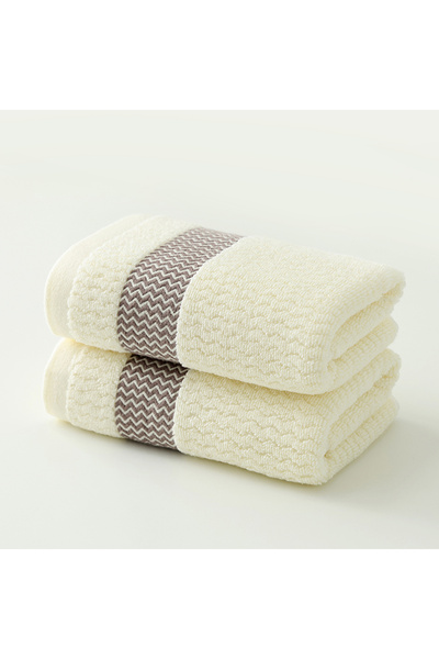 Choice1 35x75cm 2 Pale yellow towels 2 Towels Thickened Absorbent Towel Pure ...