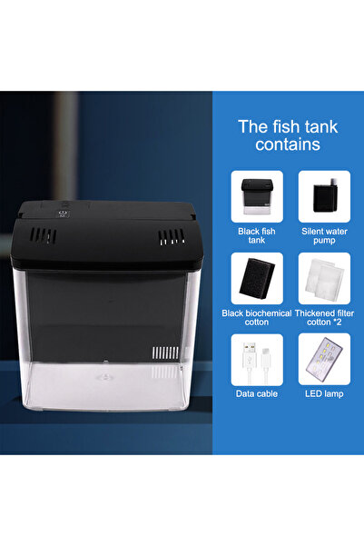 Choice1 20X15X20.5CM Black 1PC Household fish tank, living room, small mini b...