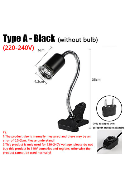 Choice7 حامل مصباح تدفئة للزواحف (بدون لمبة) مزود بإضاءة UVA وUVB، قابل للدور...