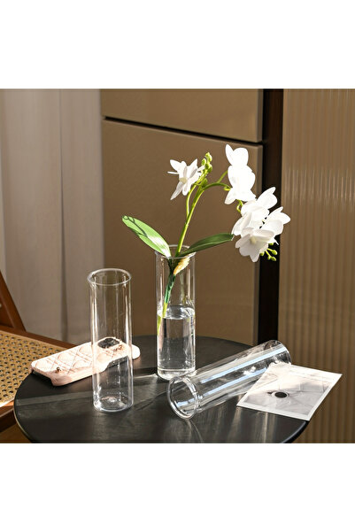 Choice 12pcs 10/15/12 plastic cylindrical vases, high transparency vase set, ...