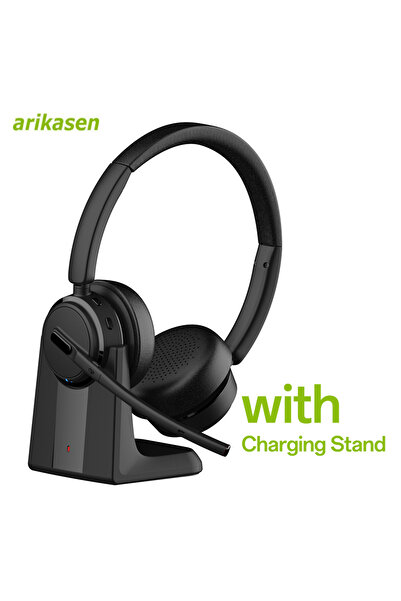 Choice1 سماعة رأس بلوتوث لاسلكية مع قاعدة شحن، سماعات بلوتوث لاسلكية V5.4 مزو...