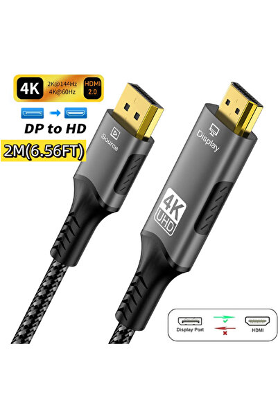 choice2 كابل DisplayPort إلى HDMI أحادي الاتجاه بدقة 4K، يدعم دقة 8K بمعدل 60...
