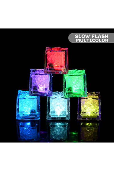 Choice4 B07 5Pcs Waterproof Led Ice Cube Multi Color Flashing Glow In The Dar...