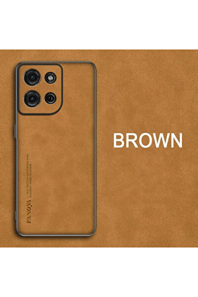 Choice4 جراب حماية من جلد الغنم البني من موتورولا إيدج 50 نيو، مصنوع من مادة ...