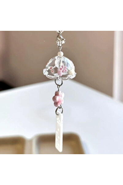 Choice 1pcs-B Elegant Wind Chime Keychain, Pearl Decor, Cell Phone Chain, Pho...