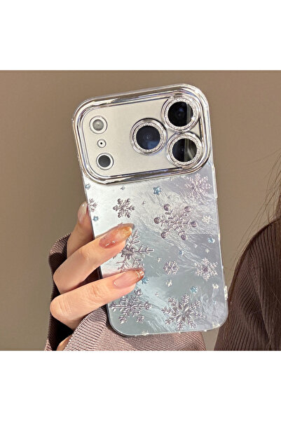 Choice24 غطاء حماية لهاتف iPhone 17 Pro، لون أزرق شتوي وردي وأزرق لامع بنقشة ...