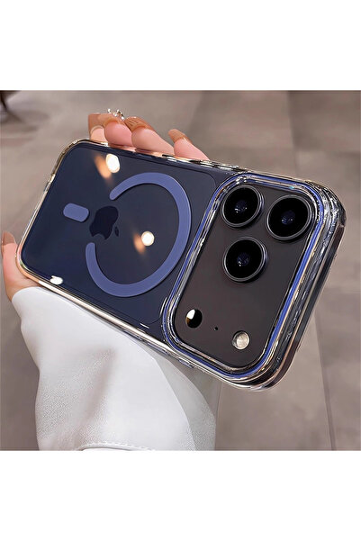 Choice55 جراب مغناطيسي شفاف أزرق فائق النحافة من البولي كربونات لهاتف iPhone ...