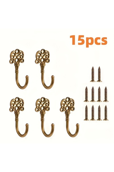 Choice 15pcs 15-Piece Set Antique Bronze Hook Zinc Alloy Creative Wall-Mounte...