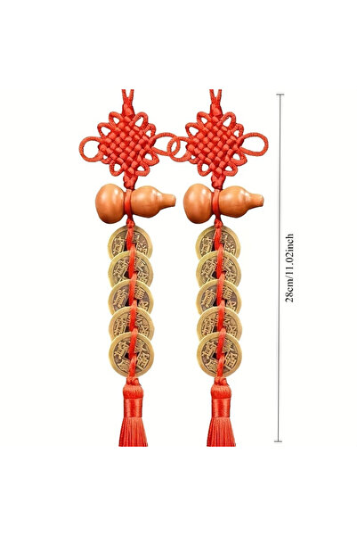 Choice قطعتان من تعليقة العملات الصينية فنغ شوي، خمس عملات أباطرة لتزيين البا...