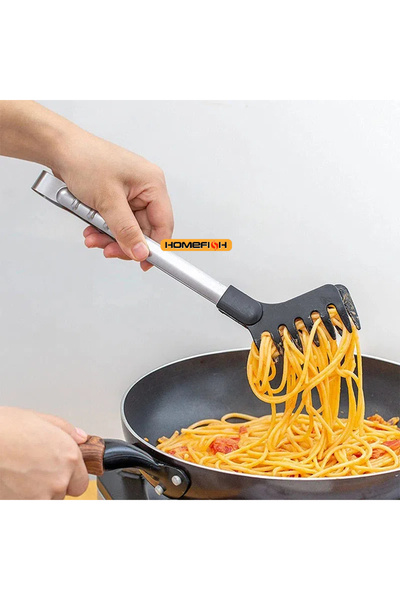 Choice ملقط المعكرونة المصنوع من الفولاذ المقاوم للصدأ، قطعة واحدة باللون الأ...