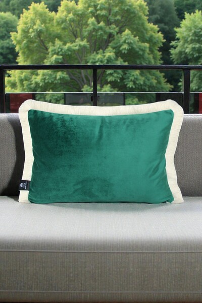 LUX VIE غطاء وسادة 35x50 سم من قماش بيبي فيس مع شراشيب كريمية